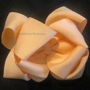 Light Peach 6" Double Stacked Boutique Bows   (2)  5B2478  Handmade NWT Boutique